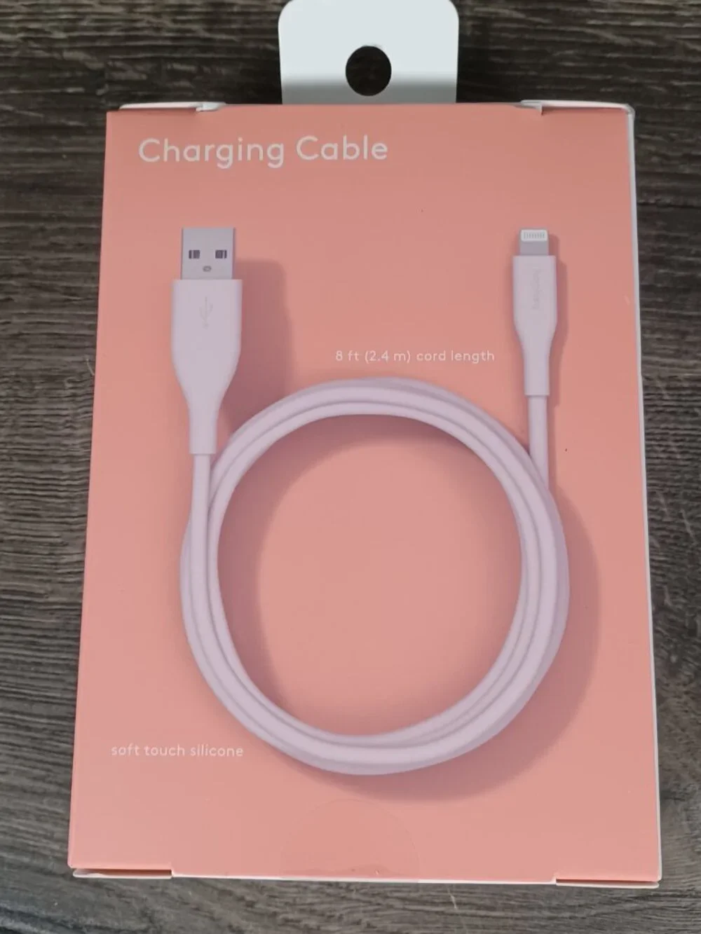 NIB Heyday 8 Ft. USB-A To Lightning Charging Cable Pink For iPhone/iPad